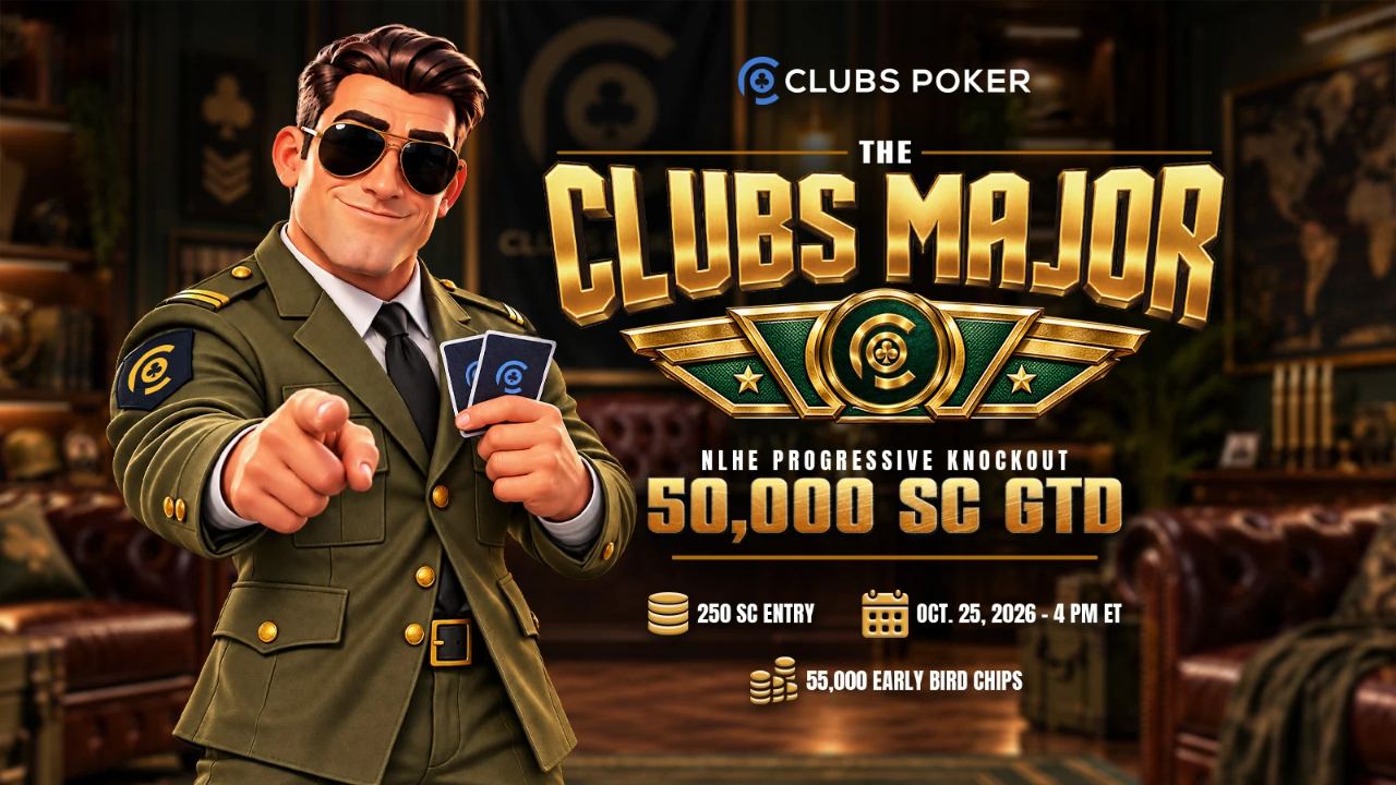 Clubs Poker's 50,000 SC Major Needs 218 Runners. Here Is How to Be One logo