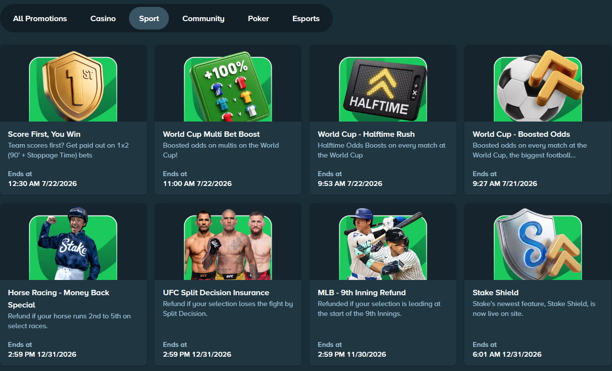 Stake.com Sports Promotions